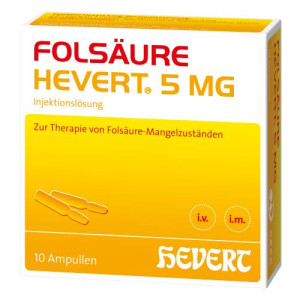 Produktbild von FOLS&Auml;URE Hevert 5 mg Inj.-L&ouml;sung Ampullen